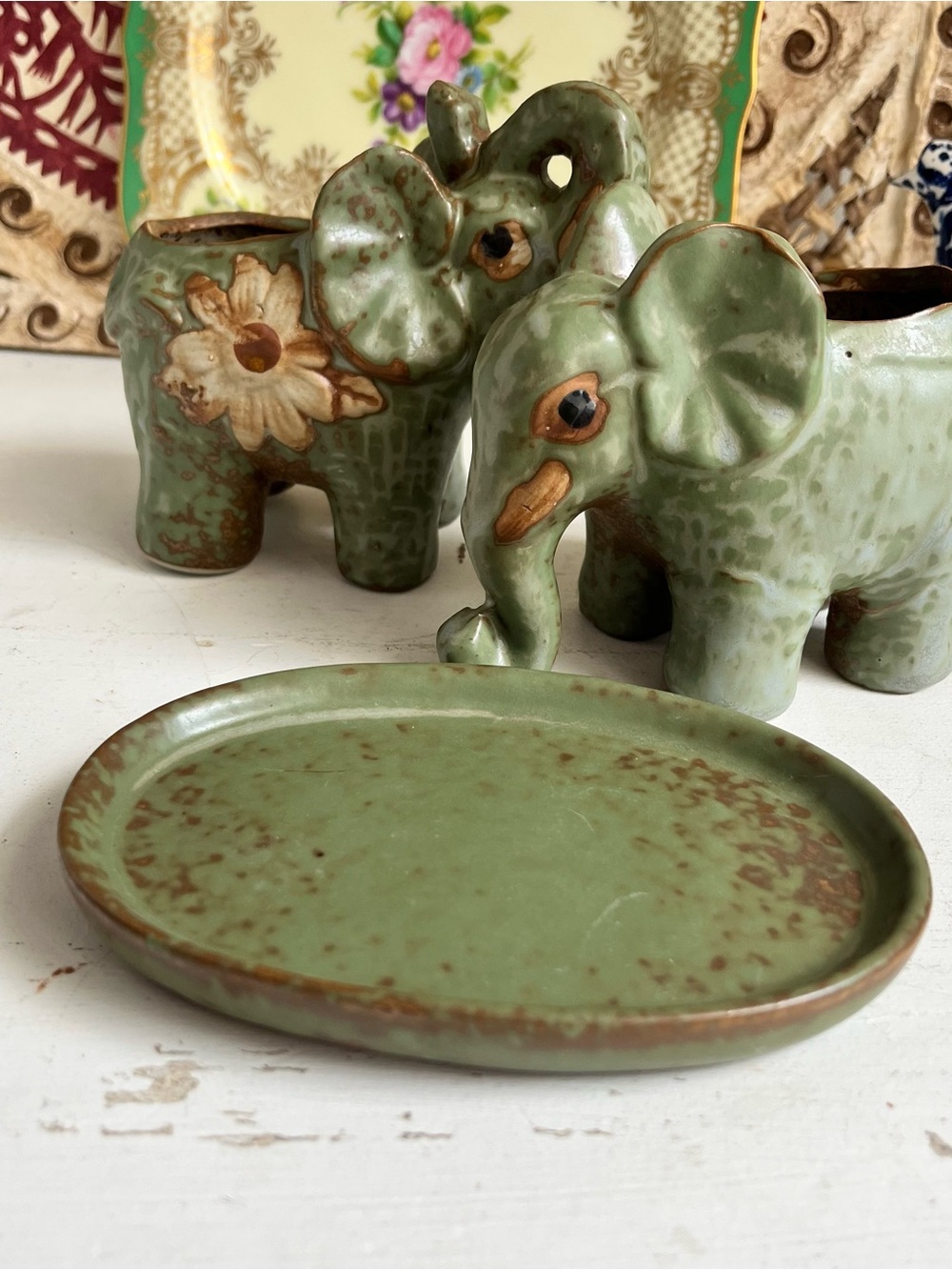 Set of 2 Elephant small Succulent Planters